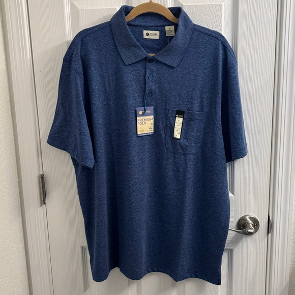 NWT! Men's HAGGAR Navy Premium Polo Shirt - Easy Care - Size XL - Picture 1 of 8